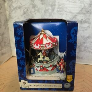 LED Lighted Animated Holiday Carousel - Red and White